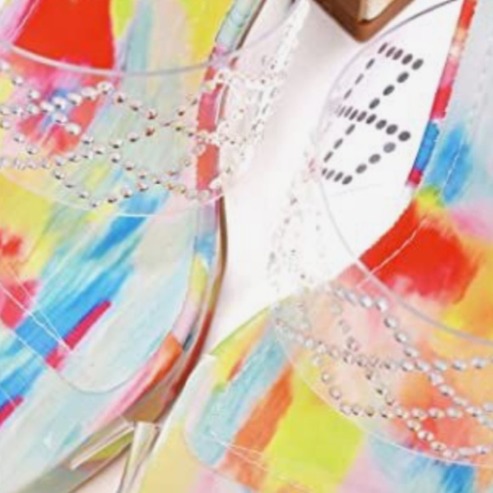 •CAPE ROBBIN• “Rika” Rhinestone Square Toe Platform High Heels - Multi // NIB - Picture 4 of 16